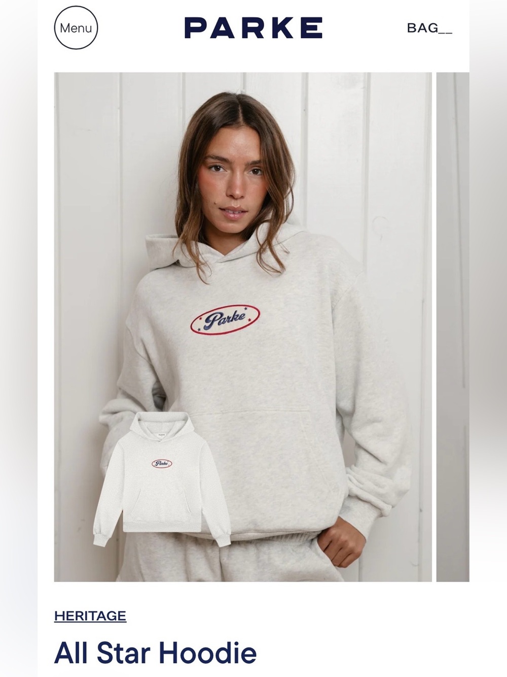 PARKE Heritage All Star Hoodie - Cream